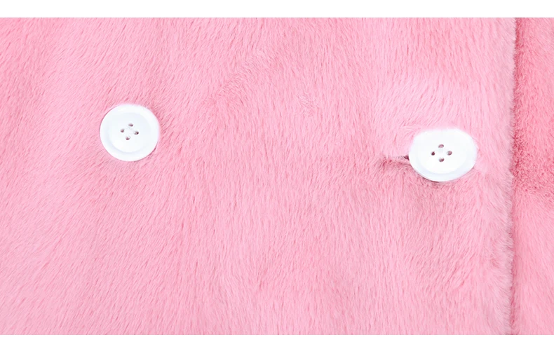 Nerazzurri Long Warm Thick Soft Fluffy Faux Fur Trench Coat for Women 2022 Double Breasted Pink White Green Winter Fashion Belt
