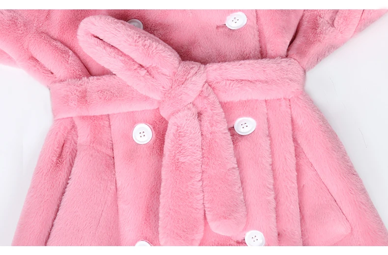 Nerazzurri Long Warm Thick Soft Fluffy Faux Fur Trench Coat for Women 2022 Double Breasted Pink White Green Winter Fashion Belt