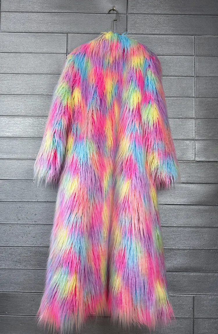 Imitation Fox Fur Faux Fur Women 2026 New Winter Fur Coat Faux Fox Fur Coat Imitation Beach Wool Jacquard Colorful Fur Coat H396