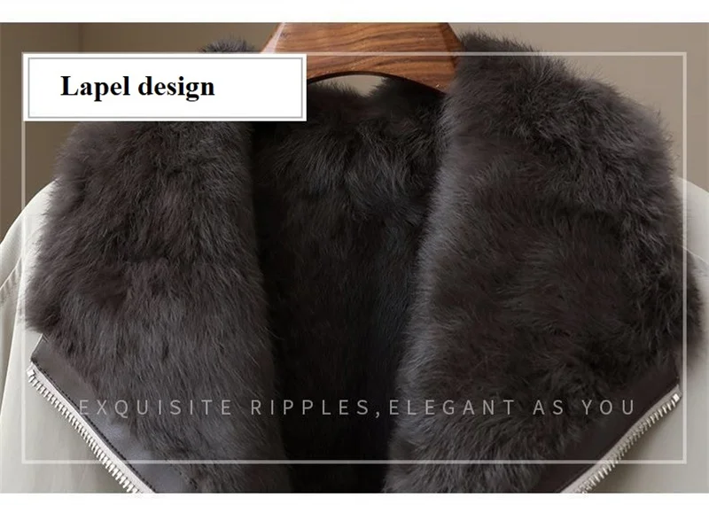 2025 High-quality Real Rabbit Hair Fur Parka Women's Autumn Winter Outdoor Coat Two-sided Wear Jacket Loose Outerwear Streetwear