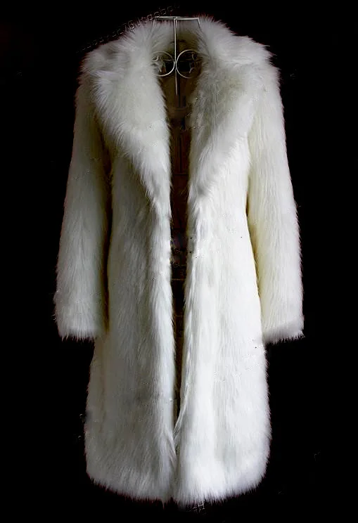 Women Faux Fox Fur Coats Maxi Long Jackets Turn Down Collar Loose Open Stitch Elegant Full Sleeve Long Coat Warm Thick Outerwear