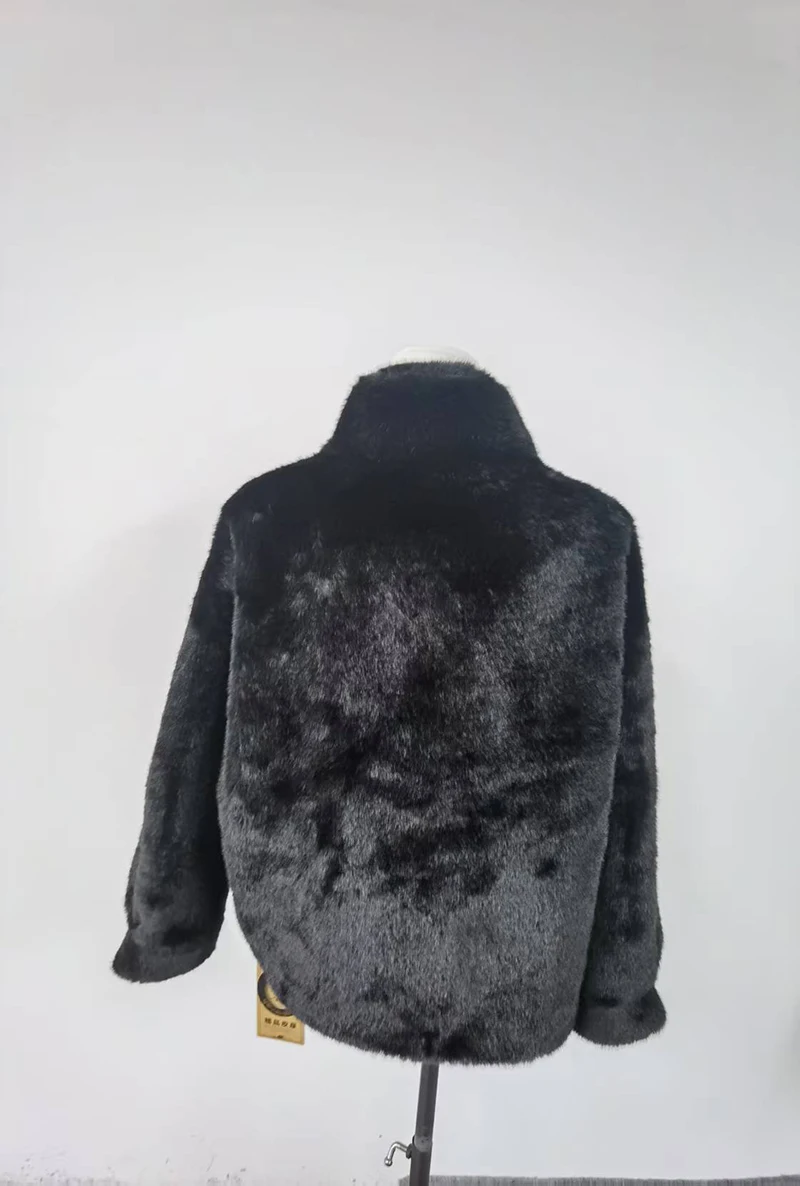 2024 Winter Faux Mink Fur Coat Women Short Stand Collar Warm Thick Eco Friendly Fur Jacket Plus Size Outerwear Trendy
