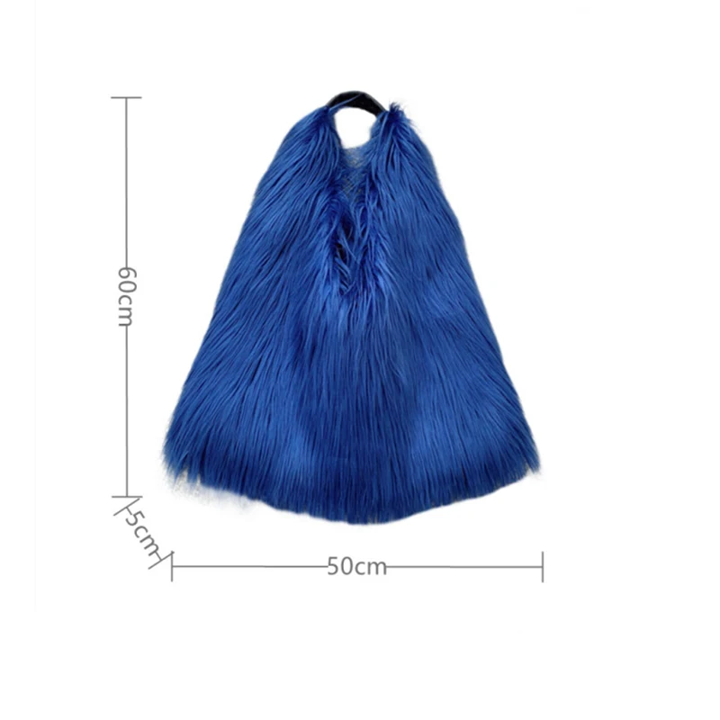 00s Cool Y2k Street Girls Hot Fluffy Furry Shoulder Bag Women Luxury Brand Fashion Faux Fur Hobos Big Tote Bag Harajuku Handbags