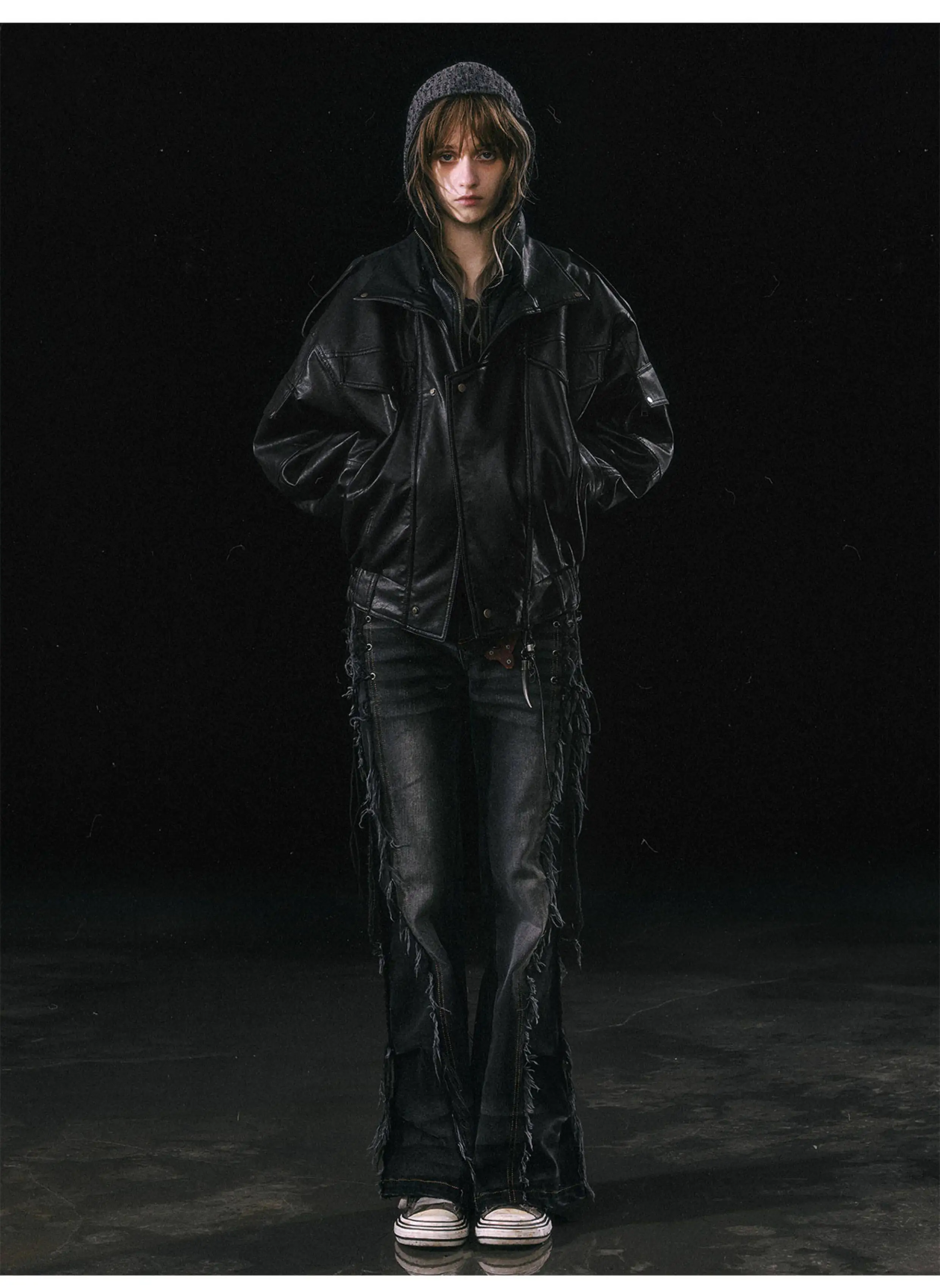 Nerazzurri Autumn Winter Loose Casual Quilted Warm Pu Leather Jacket Women with Detachable Faux Fur Collar Luxury Unisex Clothes