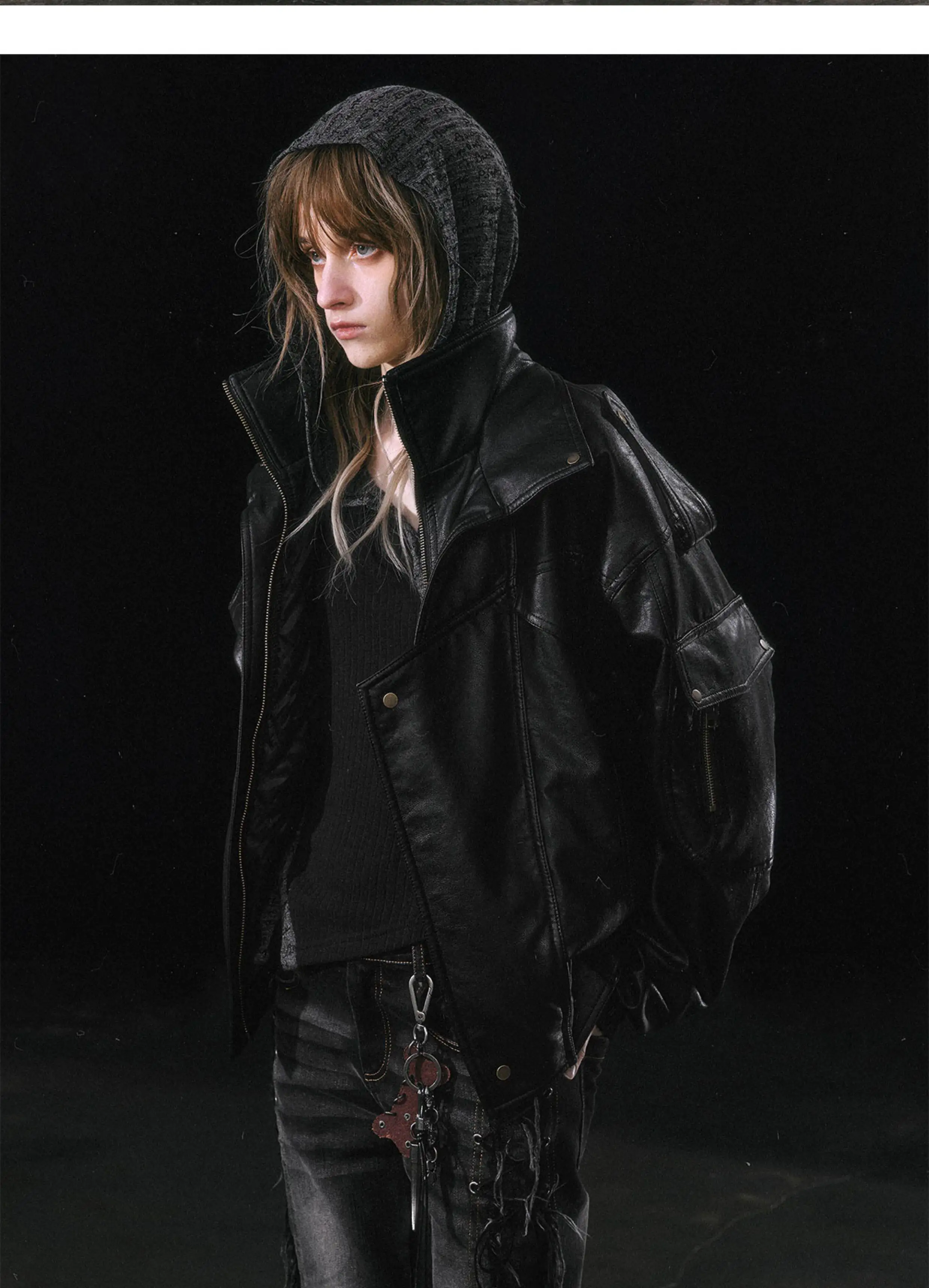 Nerazzurri Autumn Winter Loose Casual Quilted Warm Pu Leather Jacket Women with Detachable Faux Fur Collar Luxury Unisex Clothes