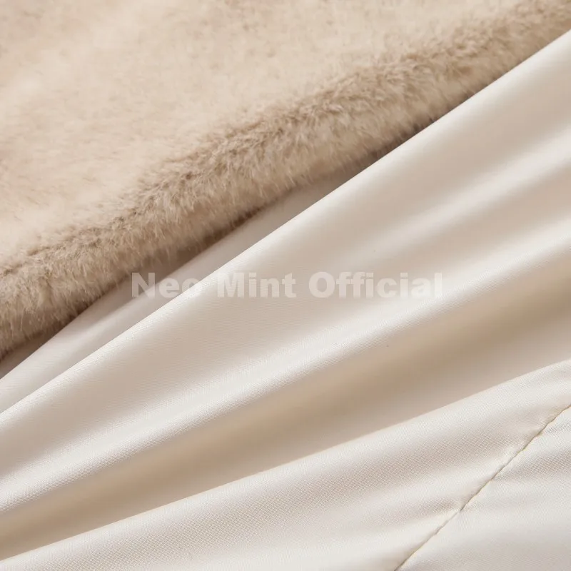 Neo Mint Luxury Long Belted Faux Mink Fur Coat Women 2025 Winter Thick Warm Overcoat Chic Street Fashion Fake Fur Coat Outerwear