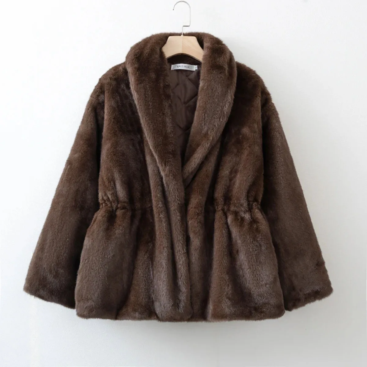 BJTZ Women’s Thickened Padded Faux Fur Coat Winter Warm Fake Fur Jacket Elegant Luxury Outerwear