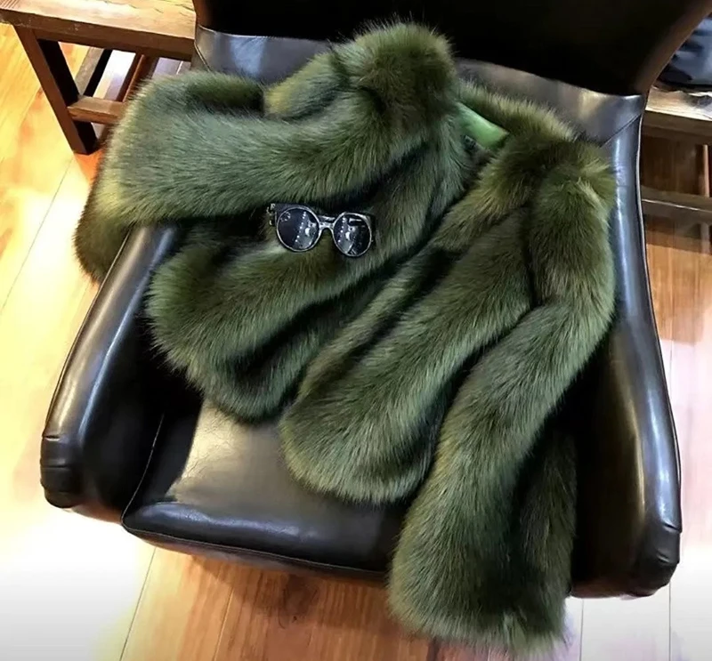 Cropped Black Faux Fur Coat Women Fashion Elegant Luxury White Fluffy Jacket Winter Ladies Korean Pink Design Furry Outerwears