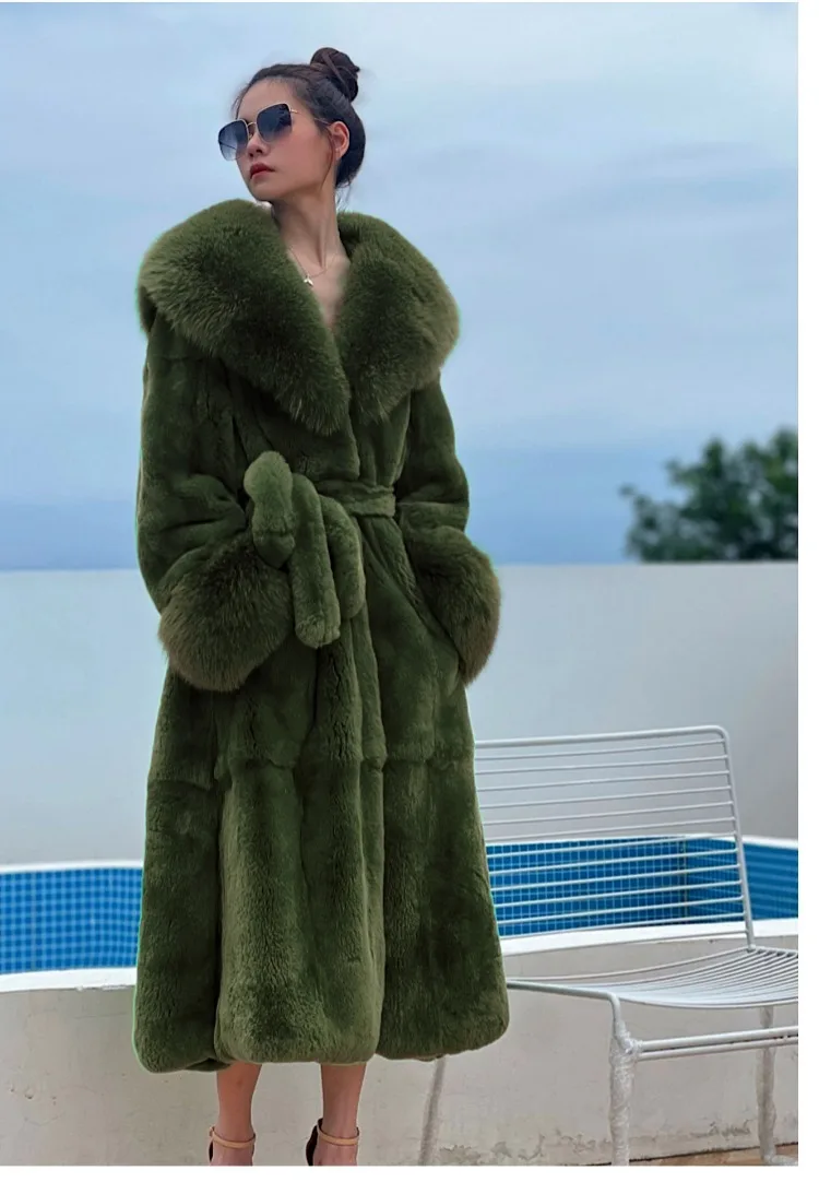 Winter Women Long Faux Fur Coat Thick Warm Mink Fur Jacket Feather Coats Oversized Outerwear Fur Collar Luxury Women's Clothing