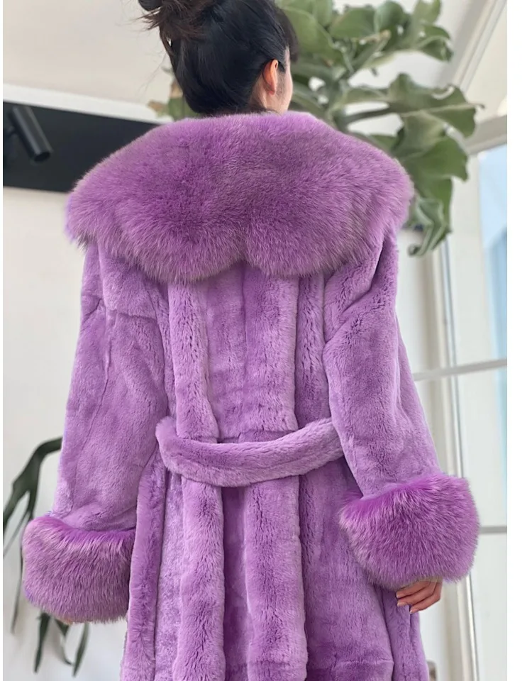 Winter Women Long Faux Fur Coat Thick Warm Mink Fur Jacket Feather Coats Oversized Outerwear Fur Collar Luxury Women's Clothing