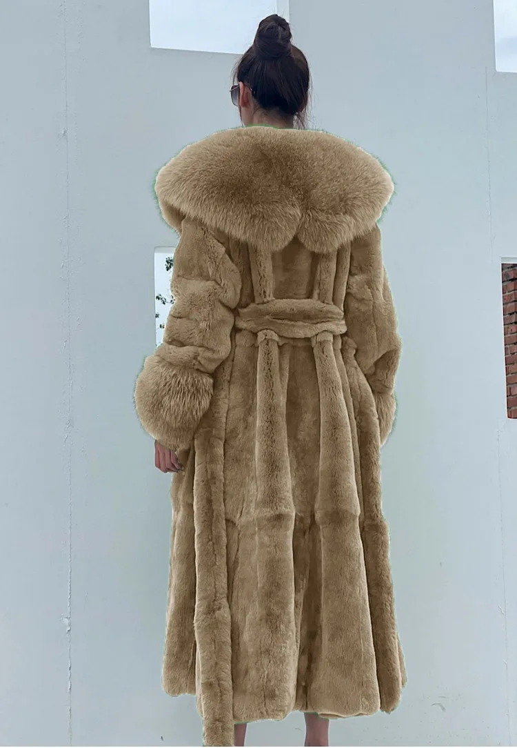 Winter Women Long Faux Fur Coat Thick Warm Mink Fur Jacket Feather Coats Oversized Outerwear Fur Collar Luxury Women's Clothing