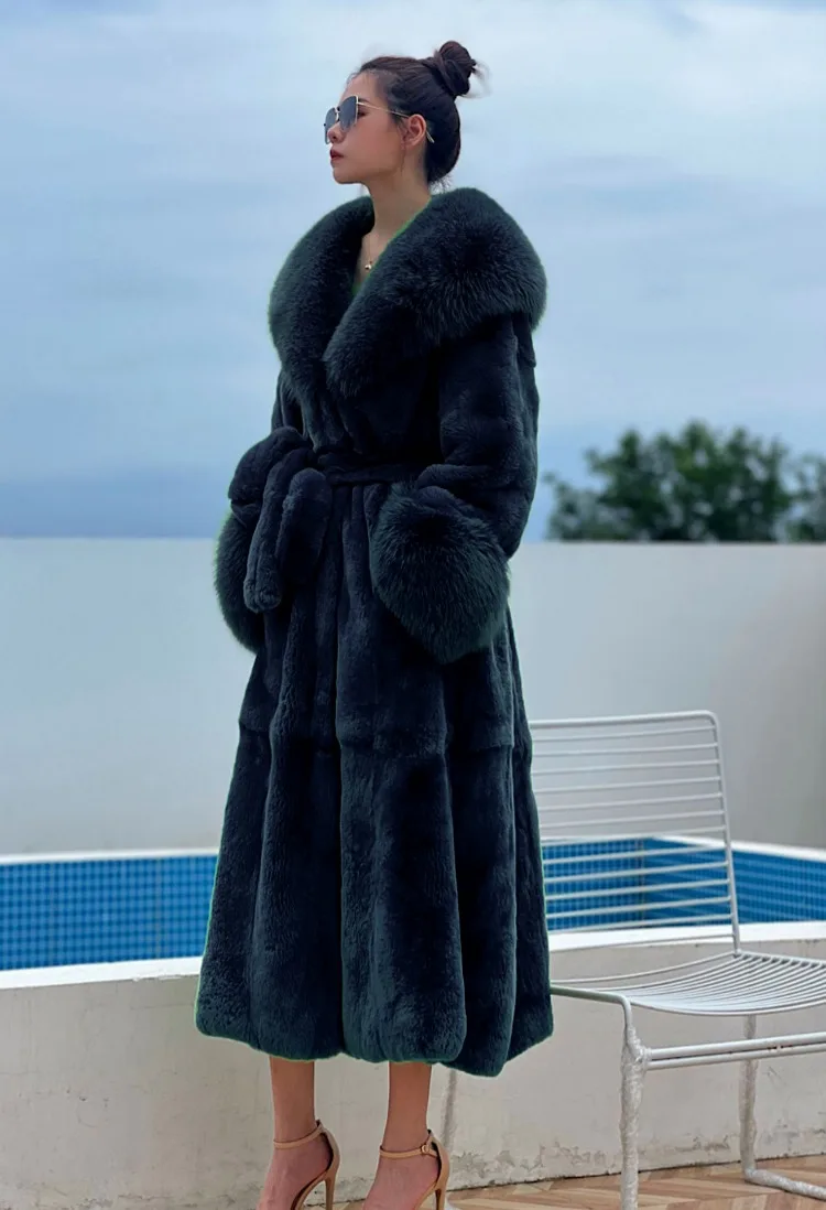 Winter Women Long Faux Fur Coat Thick Warm Mink Fur Jacket Feather Coats Oversized Outerwear Fur Collar Luxury Women's Clothing
