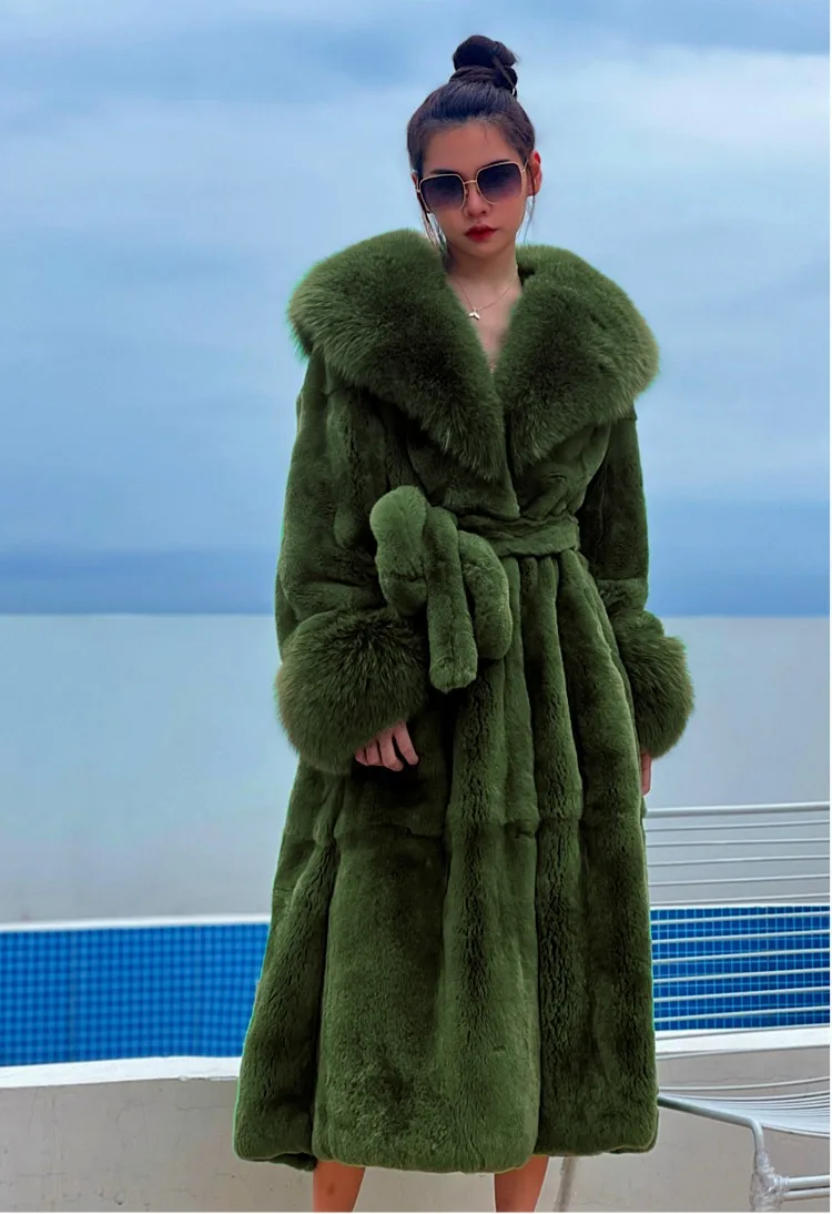 Winter Women Long Faux Fur Coat Thick Warm Mink Fur Jacket Feather Coats Oversized Outerwear Fur Collar Luxury Women's Clothing