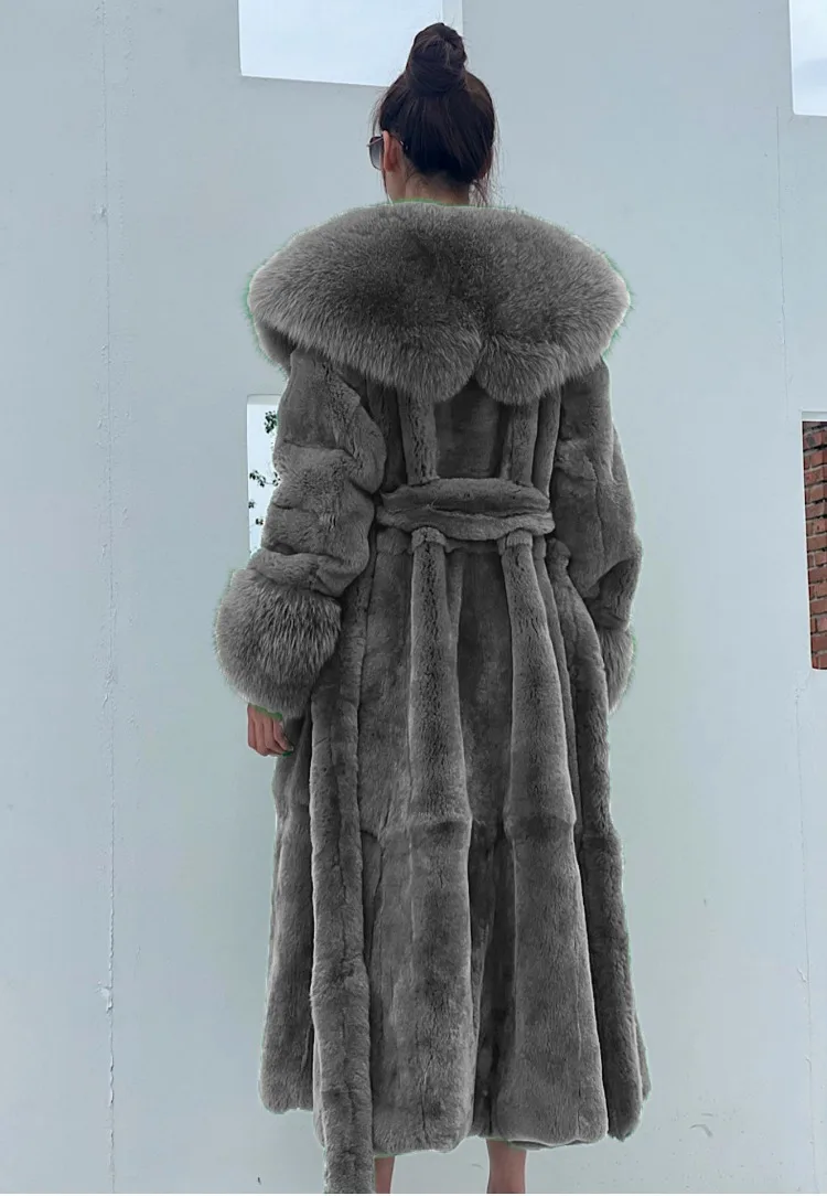 Winter Women Long Faux Fur Coat Thick Warm Mink Fur Jacket Feather Coats Oversized Outerwear Fur Collar Luxury Women's Clothing