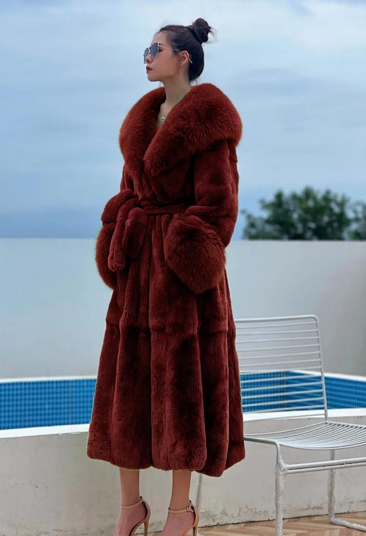 Winter Women Long Faux Fur Coat Thick Warm Mink Fur Jacket Feather Coats Oversized Outerwear Fur Collar Luxury Women's Clothing