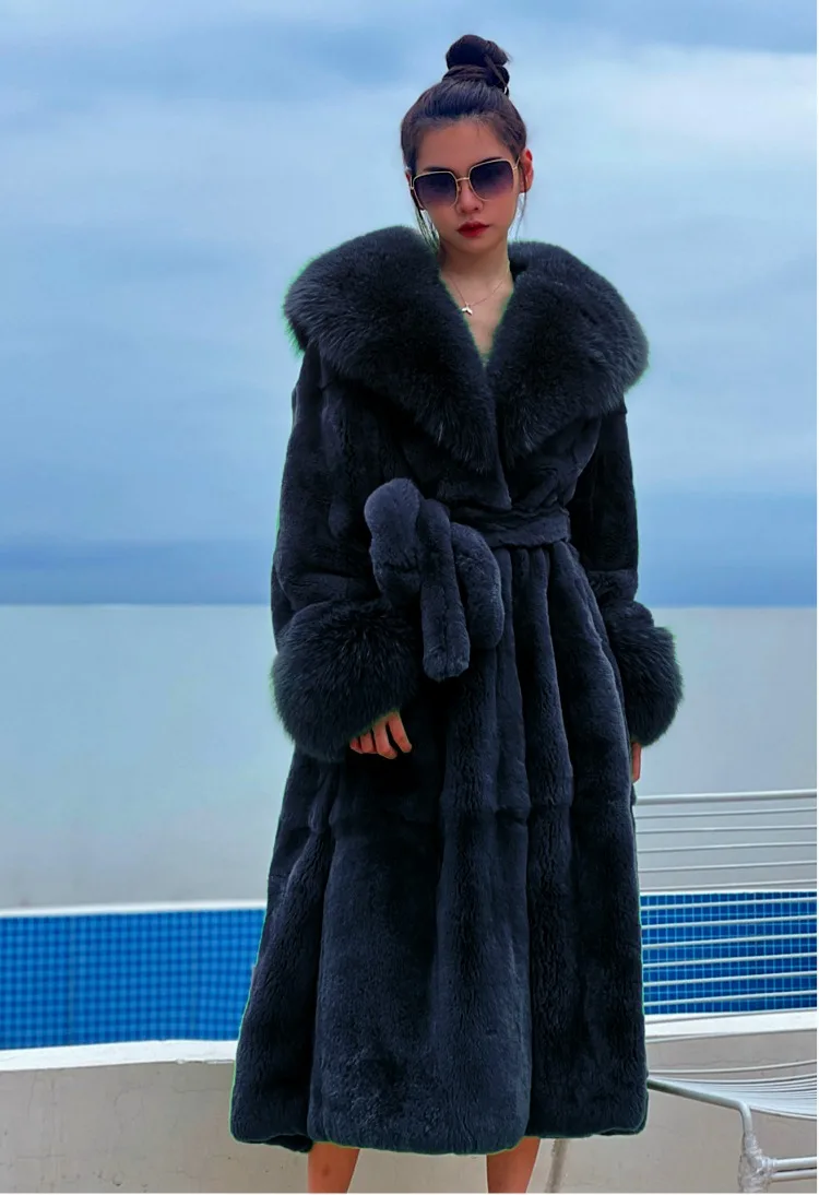 Winter Women Long Faux Fur Coat Thick Warm Mink Fur Jacket Feather Coats Oversized Outerwear Fur Collar Luxury Women's Clothing