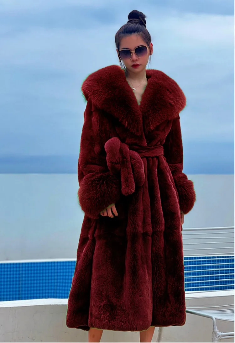 Winter Women Long Faux Fur Coat Thick Warm Mink Fur Jacket Feather Coats Oversized Outerwear Fur Collar Luxury Women's Clothing