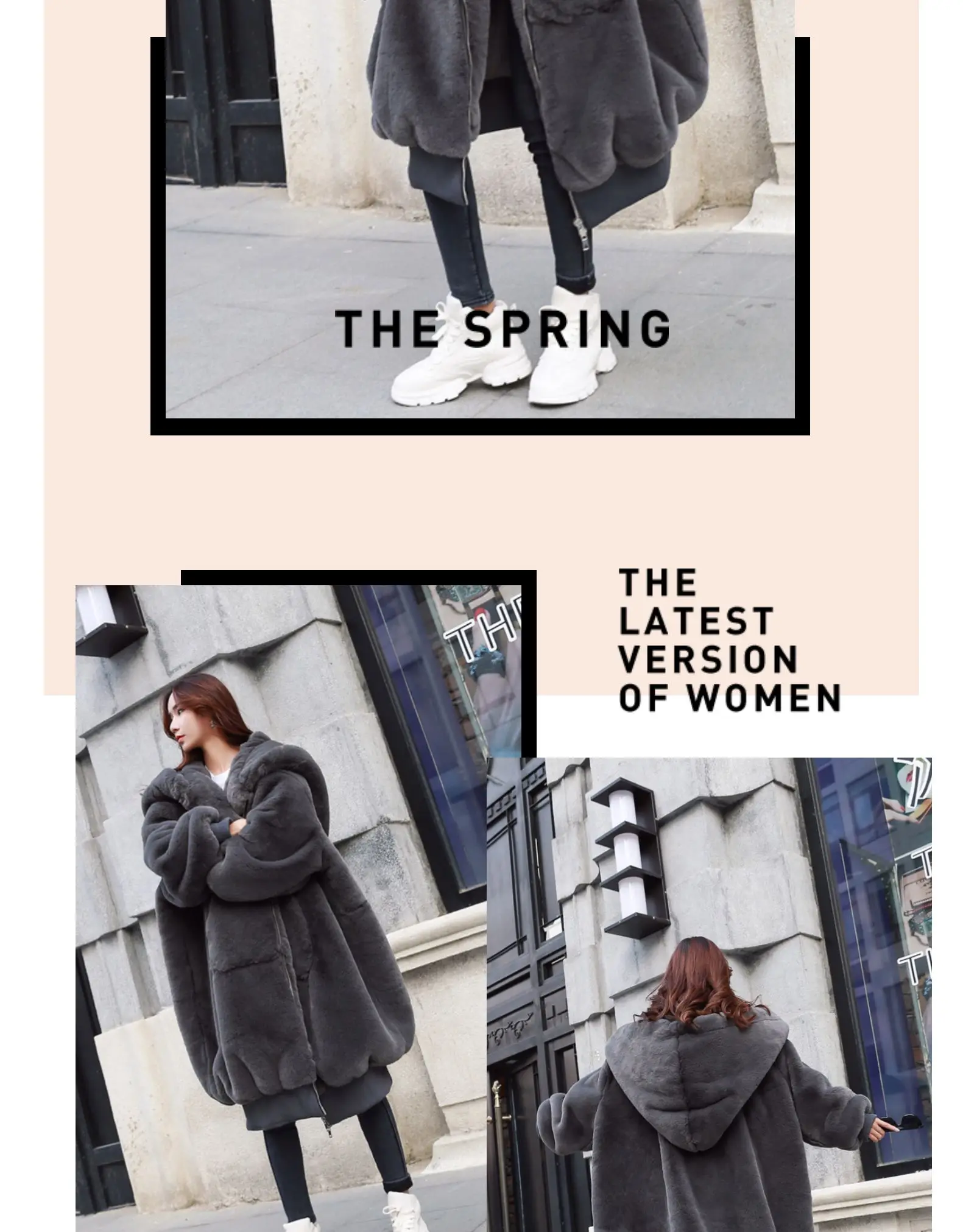2025 Winter New Faux Fur Cotton Coat Fashion Hooded Cotton Coat Long Plush Fleece Temperament Loose Jacket Women Winter Trend