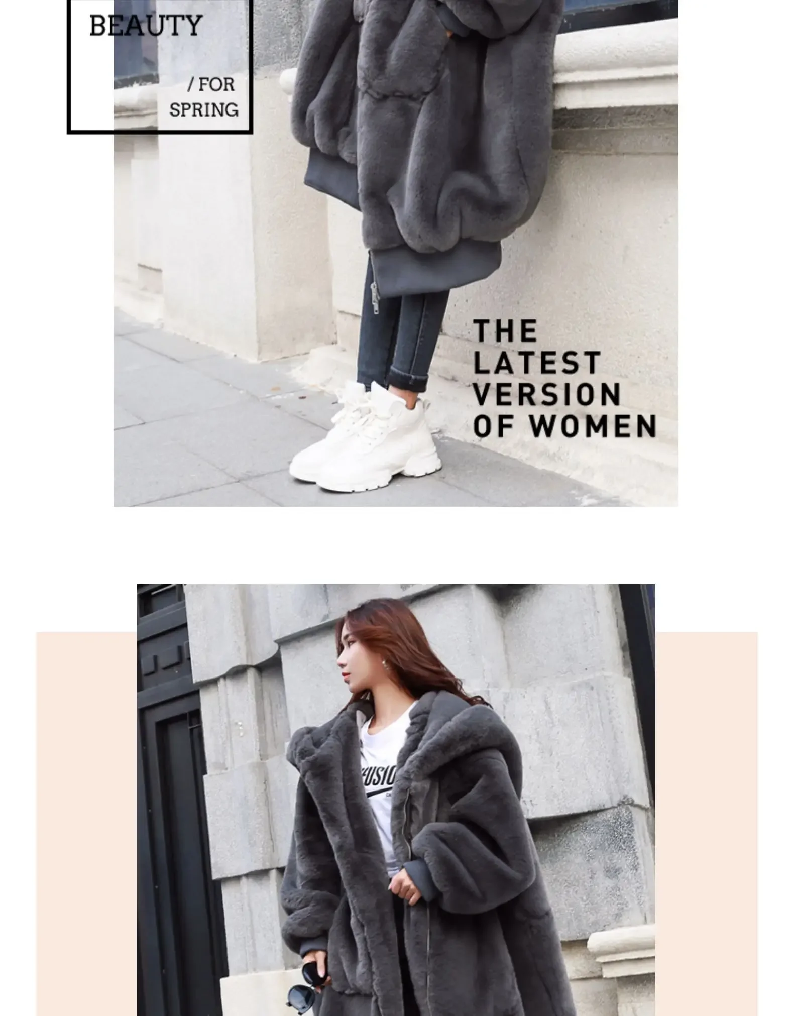 2025 Winter New Faux Fur Cotton Coat Fashion Hooded Cotton Coat Long Plush Fleece Temperament Loose Jacket Women Winter Trend