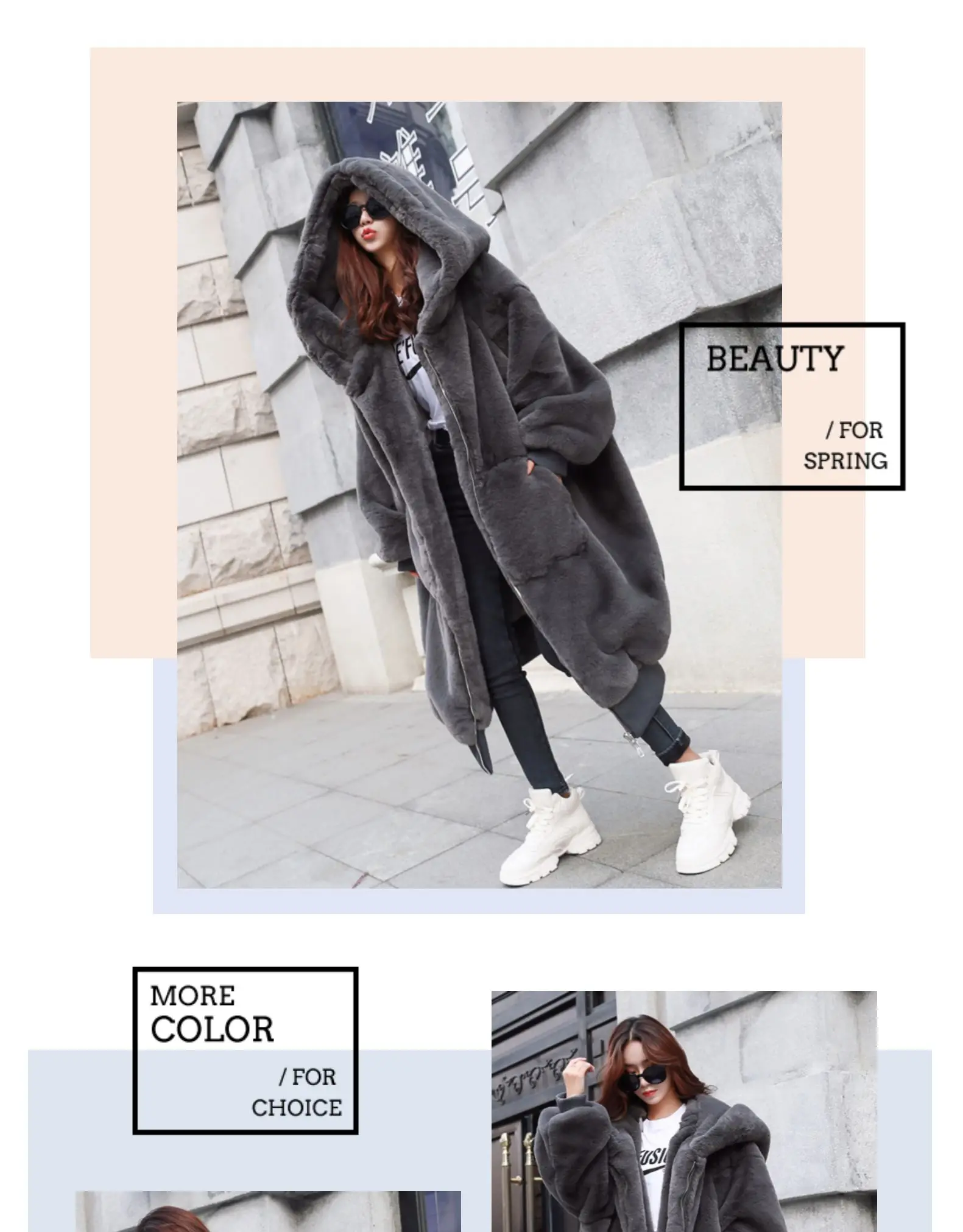 2025 Winter New Faux Fur Cotton Coat Fashion Hooded Cotton Coat Long Plush Fleece Temperament Loose Jacket Women Winter Trend