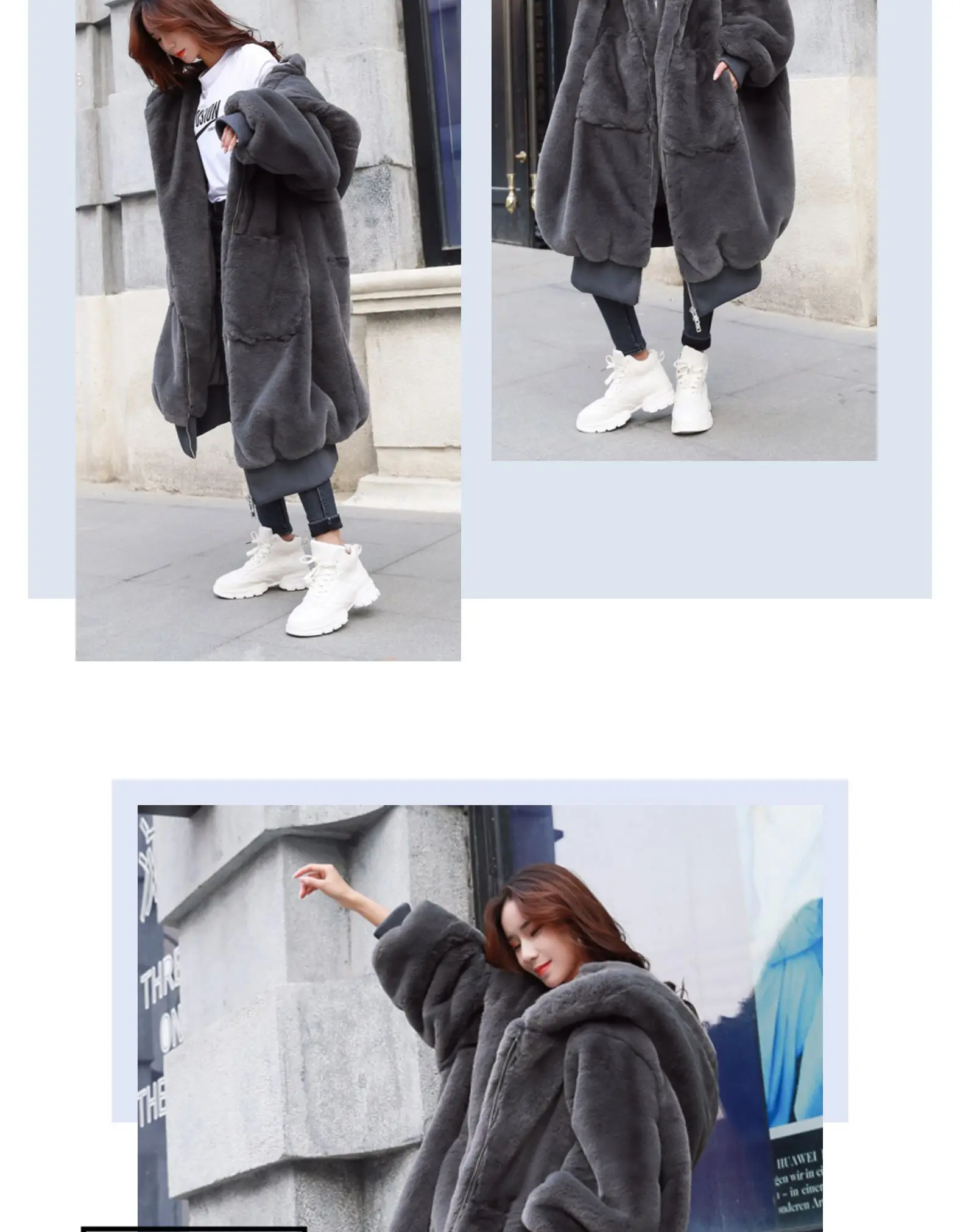2025 Winter New Faux Fur Cotton Coat Fashion Hooded Cotton Coat Long Plush Fleece Temperament Loose Jacket Women Winter Trend