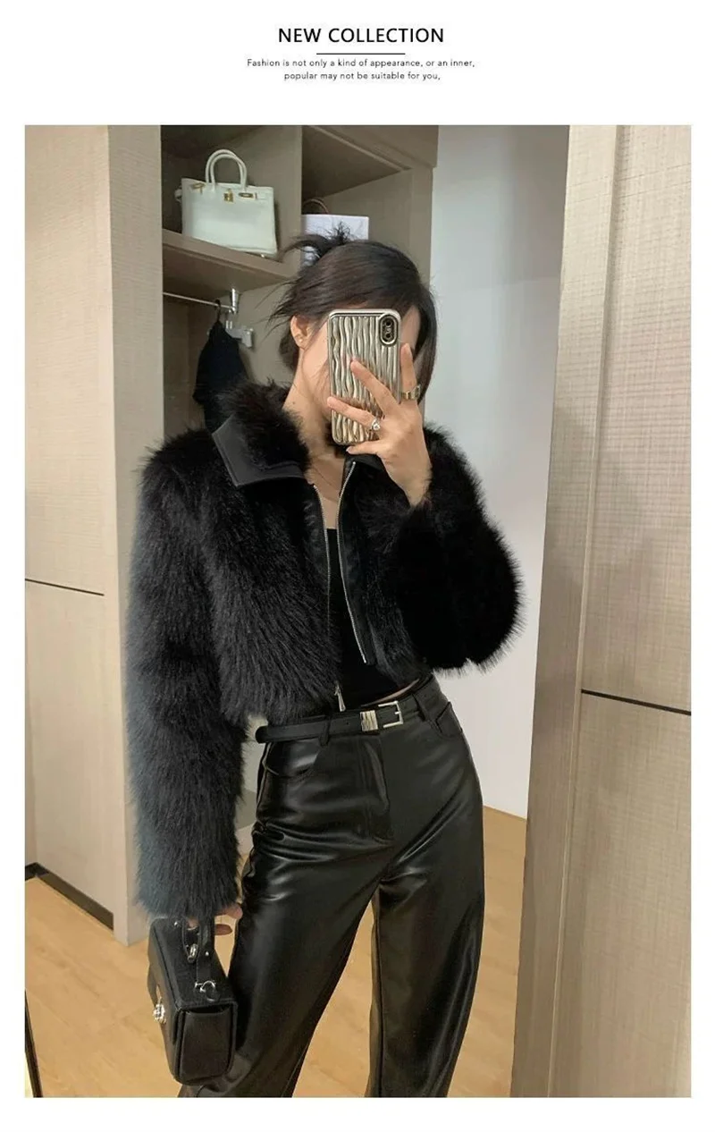 New Fur coat Women's fur Coat Trend Women's Autumn and Winter new Fashion Faux fur Luxury Lapels Mao Mao Blouse Women's Coat