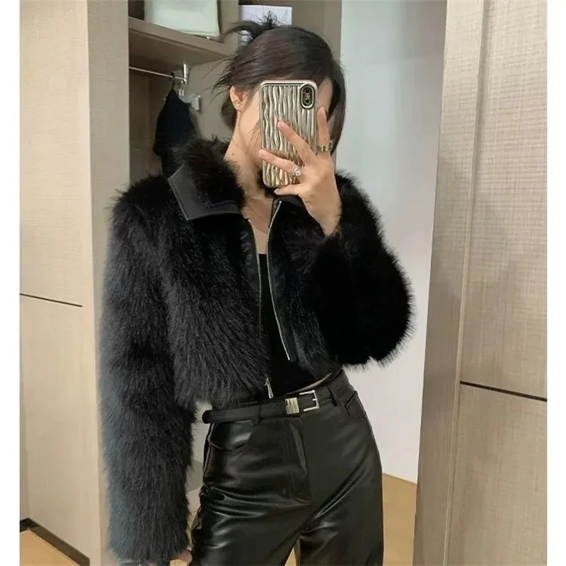 New Fur coat Women's fur Coat Trend Women's Autumn and Winter new Fashion Faux fur Luxury Lapels Mao Mao Blouse Women's Coat