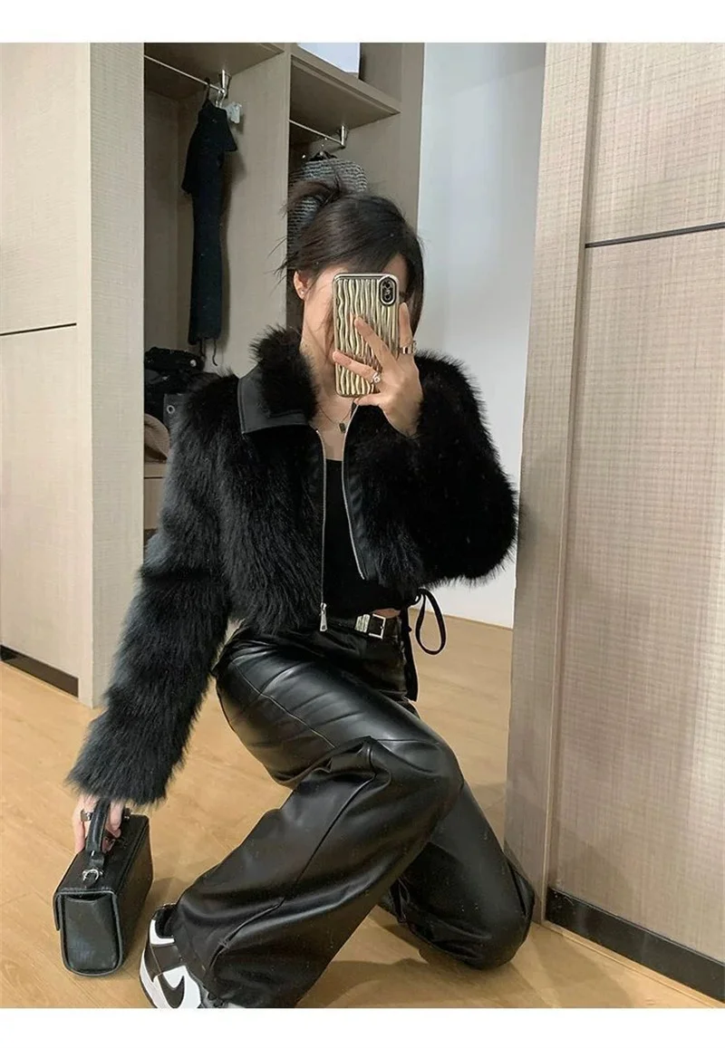 New Fur coat Women's fur Coat Trend Women's Autumn and Winter new Fashion Faux fur Luxury Lapels Mao Mao Blouse Women's Coat