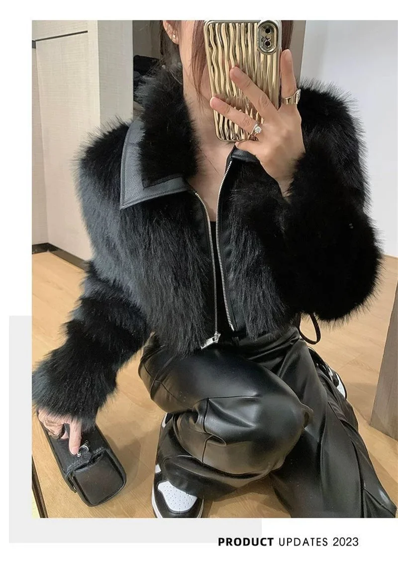 New Fur coat Women's fur Coat Trend Women's Autumn and Winter new Fashion Faux fur Luxury Lapels Mao Mao Blouse Women's Coat