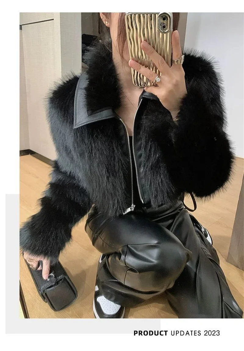 New Fur coat Women's fur Coat Trend Women's Autumn and Winter new Fashion Faux fur Luxury Lapels Mao Mao Blouse Women's Coat