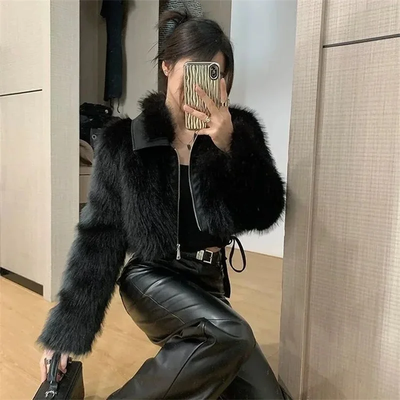 New Fur coat Women's fur Coat Trend Women's Autumn and Winter new Fashion Faux fur Luxury Lapels Mao Mao Blouse Women's Coat