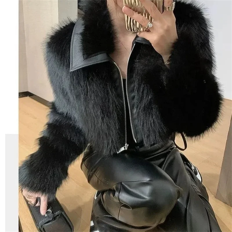 New Fur coat Women's fur Coat Trend Women's Autumn and Winter new Fashion Faux fur Luxury Lapels Mao Mao Blouse Women's Coat