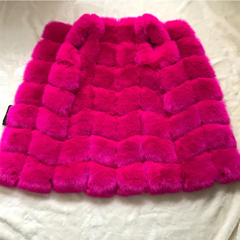 HJQJLJLS 80 Cm Faux Fur Vest 2021 Winter Women Thick Warm Faux Fox Fur Sleeveless Coat Female Fluffy Artificial Fur Coat Jacket