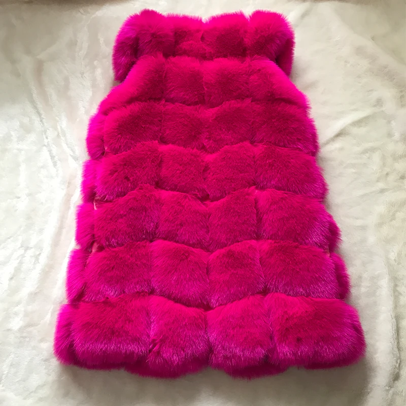 HJQJLJLS 80 Cm Faux Fur Vest 2021 Winter Women Thick Warm Faux Fox Fur Sleeveless Coat Female Fluffy Artificial Fur Coat Jacket