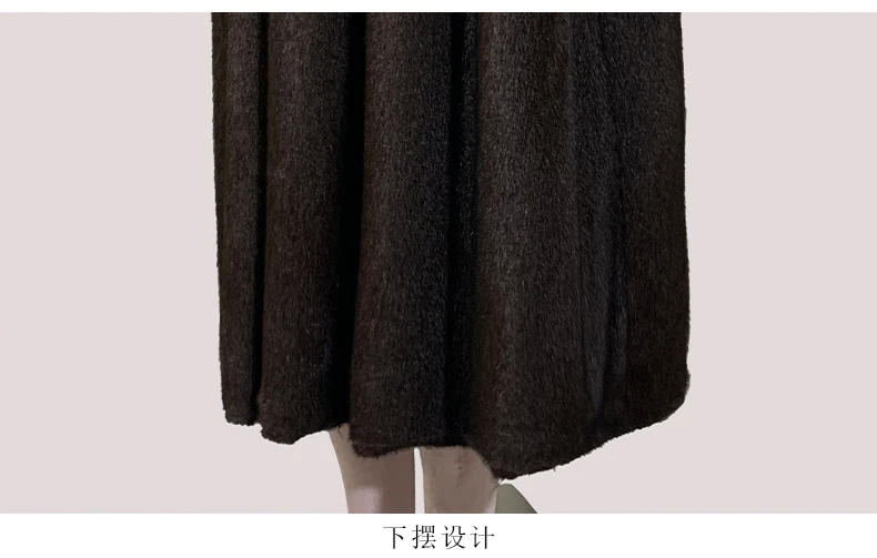 Mauroicardi Winter Long Thick Warm Brown Skirted Faux Mink Fur Coat Women Shawl Collar Sashes Elegant Luxury Furry Overcoat 2025