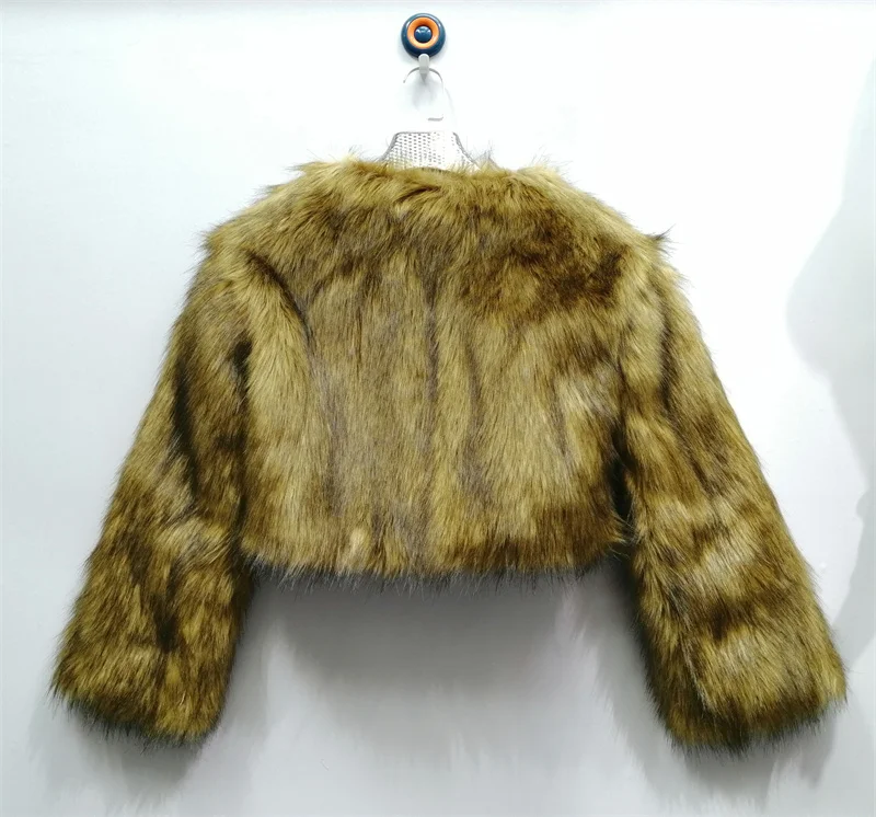 FANIECES Luxury Faux Fur Coats Women Winter Long Sleeve Furry Collarless Cardigan Fluffy Short Artificial Fur Outerweart шуба