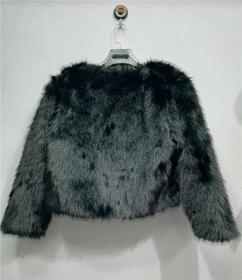 FANIECES Luxury Faux Fur Coats Women Winter Long Sleeve Furry Collarless Cardigan Fluffy Short Artificial Fur Outerweart шуба