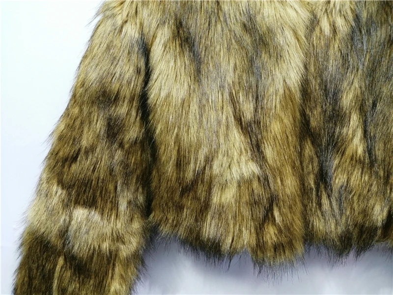 FANIECES Luxury Faux Fur Coats Women Winter Long Sleeve Furry Collarless Cardigan Fluffy Short Artificial Fur Outerweart шуба