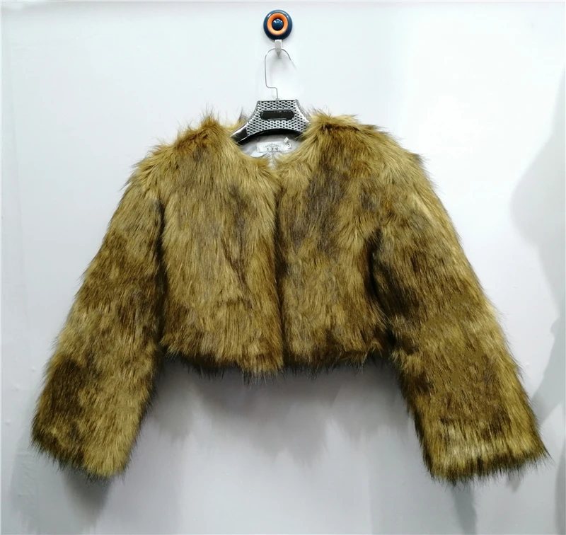 FANIECES Luxury Faux Fur Coats Women Winter Long Sleeve Furry Collarless Cardigan Fluffy Short Artificial Fur Outerweart шуба