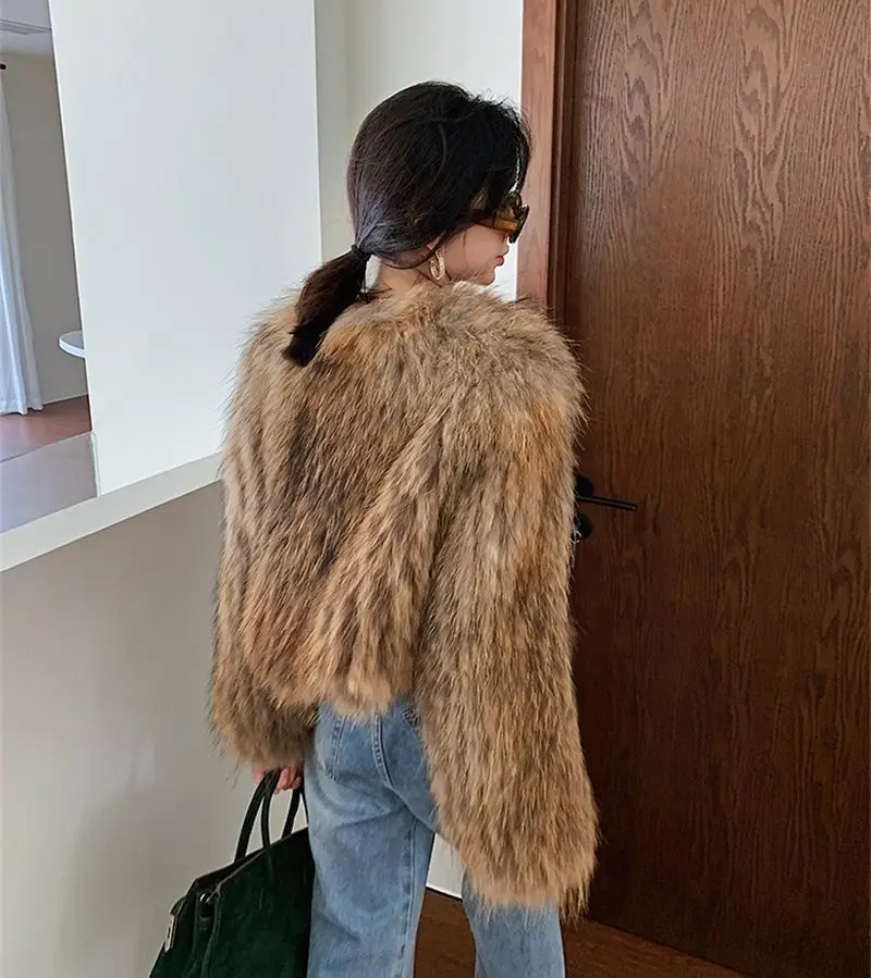 FANIECES Luxury Faux Fur Coats Women Winter Long Sleeve Furry Collarless Cardigan Fluffy Short Artificial Fur Outerweart шуба