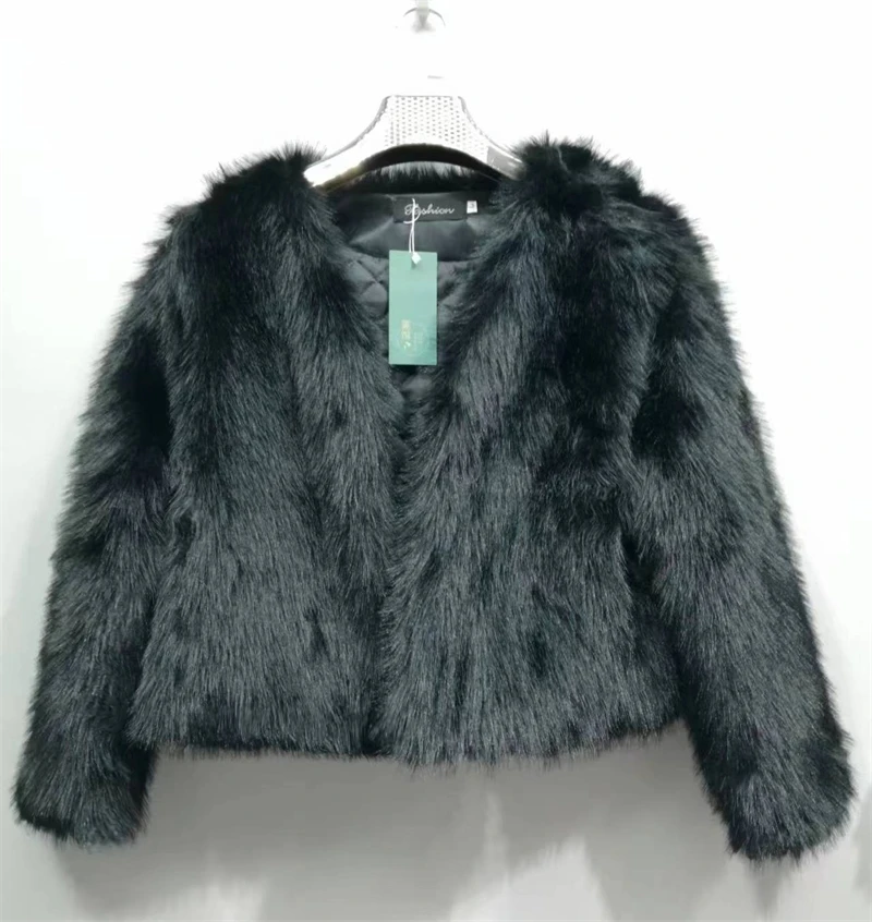 FANIECES Faux Fur Coat Women Luxury Collarless Short Fur Outwear Winter Elegant Thick Artificial Fur Jacket Warm Shaggy Overcoat