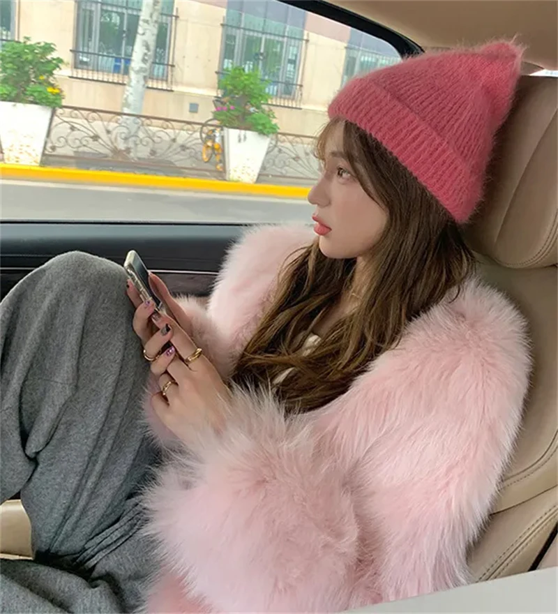 FANIECES Faux Fur Coat Women Luxury Collarless Short Fur Outwear Winter Elegant Thick Artificial Fur Jacket Warm Shaggy Overcoat