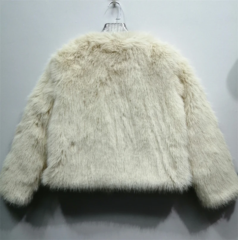 FANIECES Faux Fur Coat Women Luxury Collarless Short Fur Outwear Winter Elegant Thick Artificial Fur Jacket Warm Shaggy Overcoat