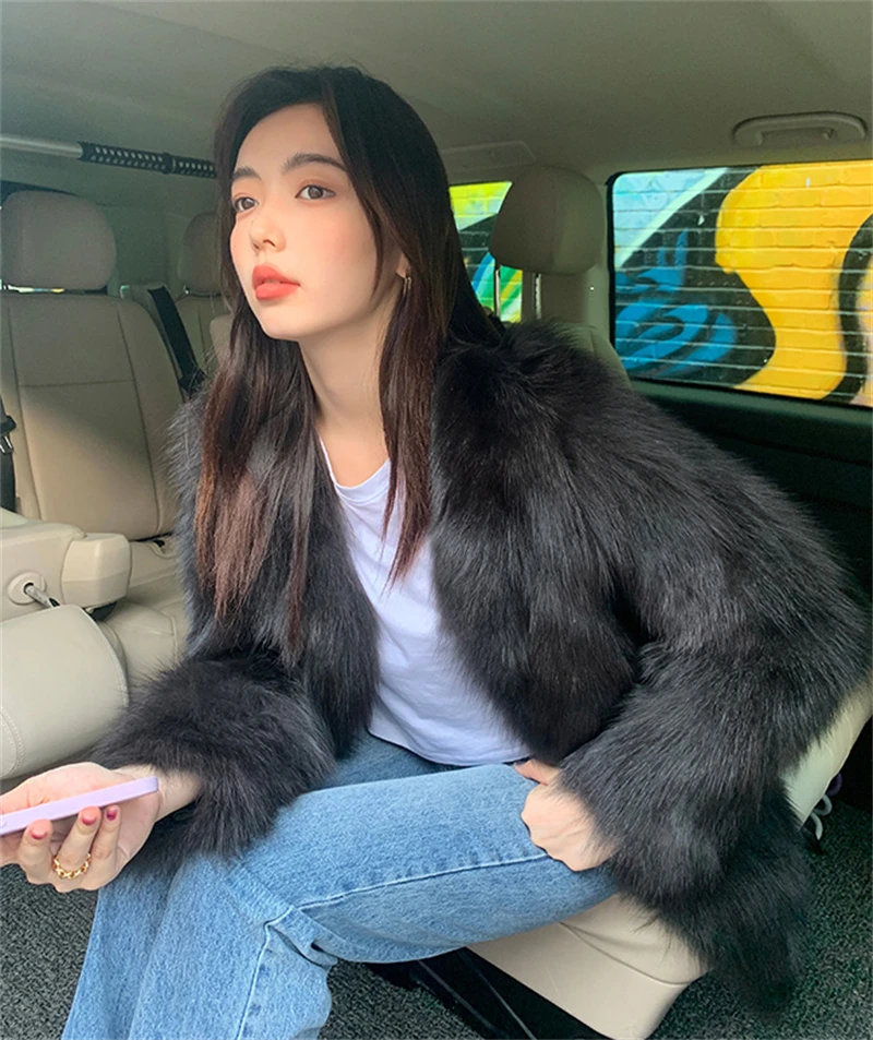 FANIECES Faux Fur Coat Women Luxury Collarless Short Fur Outwear Winter Elegant Thick Artificial Fur Jacket Warm Shaggy Overcoat