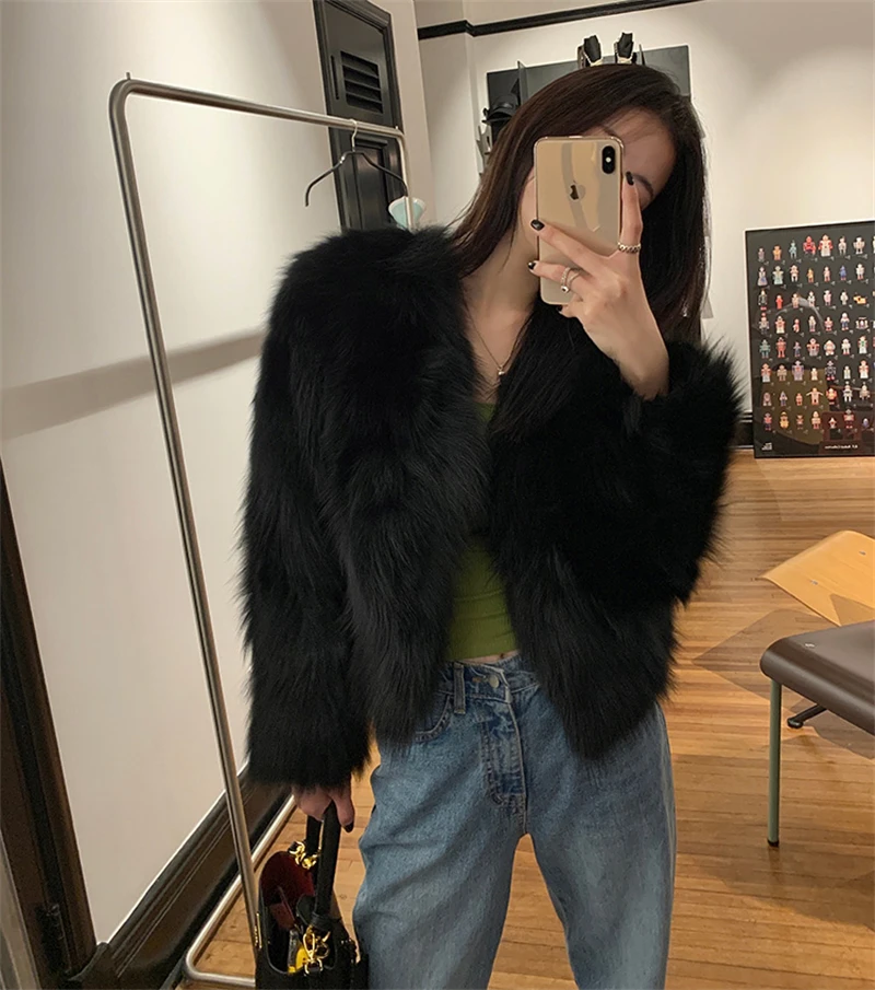 FANIECES Faux Fur Coat Women Luxury Collarless Short Fur Outwear Winter Elegant Thick Artificial Fur Jacket Warm Shaggy Overcoat