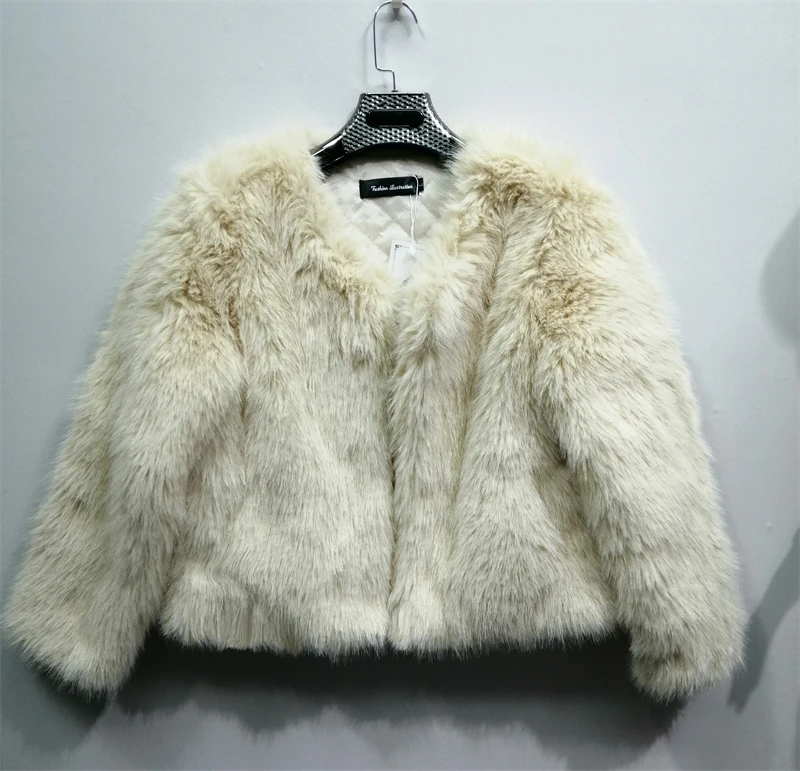 FANIECES Faux Fur Coat Women Luxury Collarless Short Fur Outwear Winter Elegant Thick Artificial Fur Jacket Warm Shaggy Overcoat