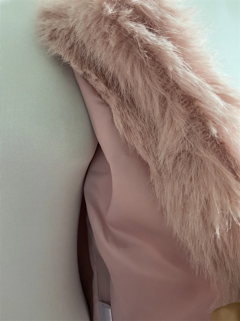 FANIECES Faux Fur Coat Women Luxury Collarless Short Fur Outwear Winter Elegant Thick Artificial Fur Jacket Warm Shaggy Overcoat