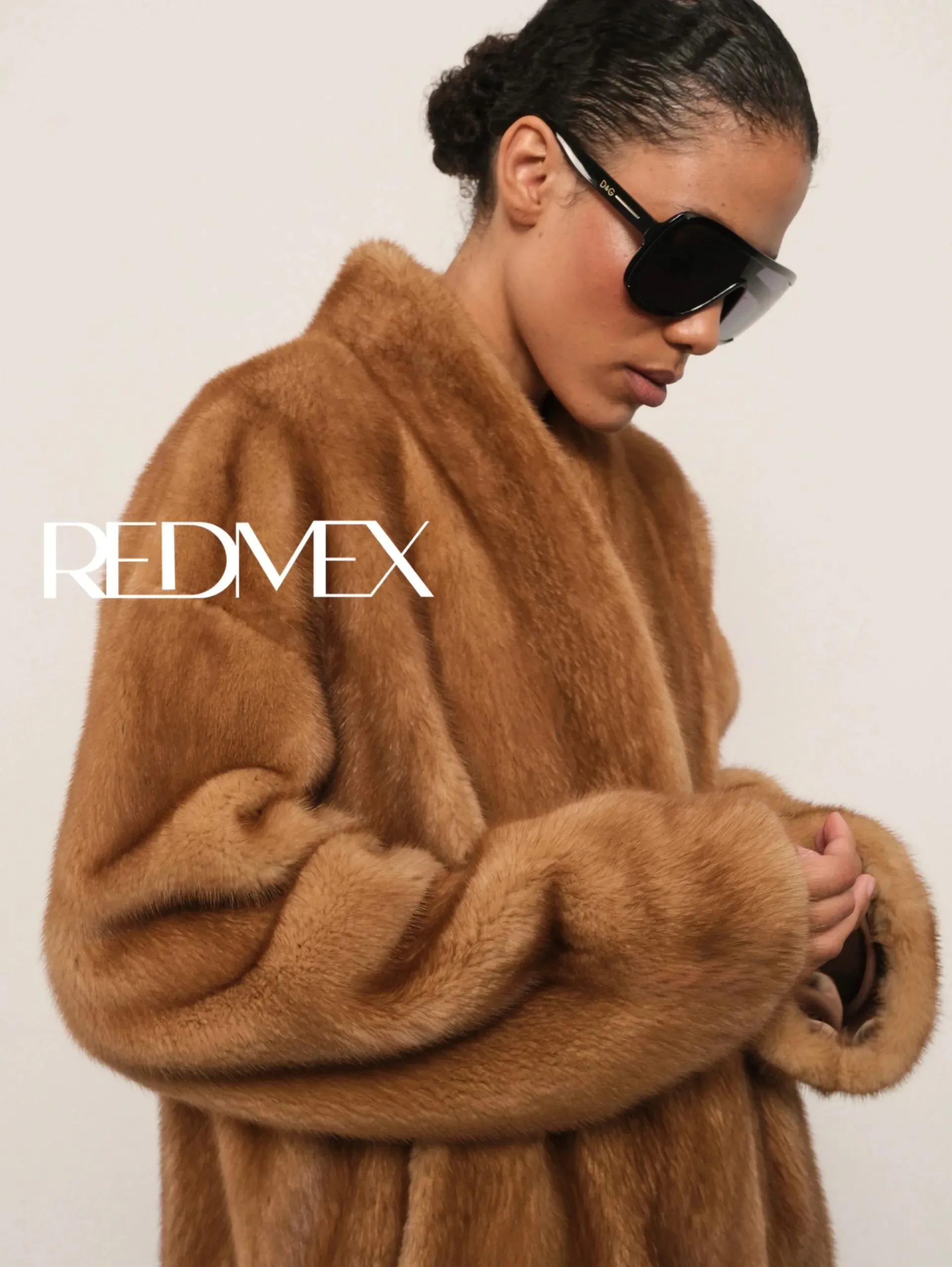IG 2026 Women's High Collar Batwing Faux Mink Fur Jacket Loose Short Warm Winter Trendy Street Fashion Outerwear