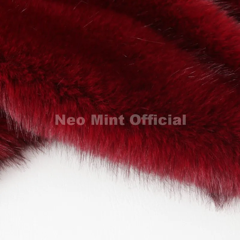 Neo Mint Y2k Brand Fashion Christmas Red Hooded Faux Fur Coat Women 2025 Winter Autumn Oversized Shaggy Overcoat Fox Fur Jacket