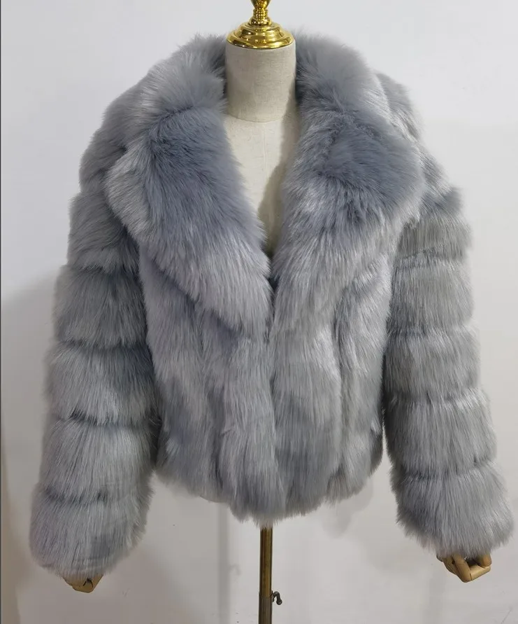 ZADORIN New Winter Mink Fur Coat Women Luxury FAUX Fox Fur Coat Thick Warm Lapel Long Sleeve Black White Fluffy Fur Jacket